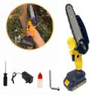 Mini Motosserra Elétrica 6 Poda Jardim Recarregável Bivolt Poda de Árvore