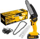 Mini Motosserra Eletrica Bateria 21v Leve E Portátil Bts-200 The Black Tools