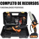 Mini Motosserra Elétrica Portátil 48V 6 Polegadas