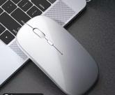 Mini mouse sem fio para tablet PC com mouse pad prateado