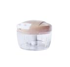 Mini multiprocessador de alimentos manual em plástico com 2 lâminas Mini multiprocessador de alimentos manual em plástico com 2 lâminas