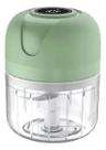 Mini Multiprocessador Fatiador Usb Sem Fio 3 Em 1 Alimentos Cor Verde-claro