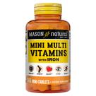 Mini multivitaminas MASON NATURAL com ferro, vitaminas A, C, D, E, B1, B2, B3, B6, B12, folato e cálcio para a saúde geral, fornecimento de 1 ano Mini multivitaminas MASON NATURAL com ferro, vitaminas A, C, D, E, B1, B2, B3, B6, B12, folato e cálcio para a saúde geral, fornecimento de 1 ano