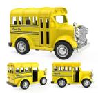 Mini ônibus de liga leve de brinquedo e ônibus escolar Sliding Pull Back