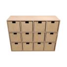 Mini Organizador 12 Gavetas 40,5x12x30 Mdf Madeira Mini Organizador 12 Gavetas 40,5x12x30 Mdf Madeira