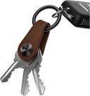Mini organizador de chaves de couro KeySmart para 5 chaves e chaveiro