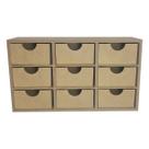 Mini Organizador Retangular 9 Gavetas 29x9x16,5 Mdf Madeira Mini Organizador Retangular 9 Gavetas 29x9x16,5 Mdf Madeira