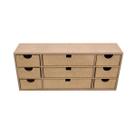 Mini Organizador Retangular 9 Gavetas 39x9x16 Mdf Madeira Mini Organizador Retangular 9 Gavetas 39x9x16 Mdf Madeira