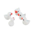 Mini ornamento em miniatura de patos de resina para artesanato DIY, 5 peças - branco