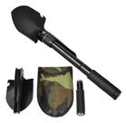 Mini Pá Dobrável P/ Camping Multifuncional 5 Em 1 C/extensor Cor Preto