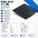 Mini Painel Placa Energia Solar Fotovoltaica 12v 3w 250ma