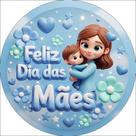 Mini Painel Redondo 50cm Com Elástico Dia das Mães Helanca Premium Veste Fácil Mãe Amiga Decoração