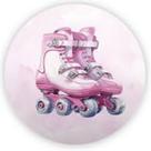 Mini Painel Redondo Com Elástico Tema Patins Menina Rosa Delicado Lançamento Veste Fácil Decoração
