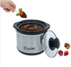 Mini panela elétrica de cozimento lento Qvin 0,65 qt em aço inoxidável para fondue