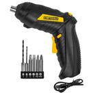 Mini Parafusadeira Portátil Bateria Recarregável 3.6V 1300mAh Luz Led Aço Carbono Kit Bits e Brocas