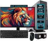 Mini Pc Home Office Computador Cpu Desktop Completo Intel Core I7 16GB SSD 480GB Monitor HDMI 20'