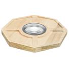 Mini Petisqueira em Madeira Com Molheira em Inox 24x2 Cm