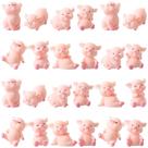 Mini Pig Figurines Cupcake Toppers, resina, 24 unidades para crianças