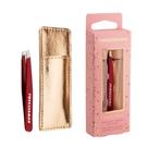 Mini pinça inclinada Tweezerman Vintage Rose com estojo