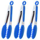 Mini pinças HINMAY Small com pontas de silicone, 18 cm, conjunto de 3 azuis