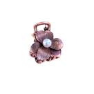 Mini Piranha de Flor em Metal com Pérola Central