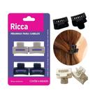 Mini Piranha Prendedor de Cabelo Ricca Glam Fall Kit com 4