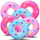 Mini piscina inflável de donuts Civaner, pacote com 6, flutua 32 cm