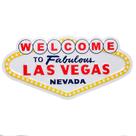 Mini Placa Imã De Geladeira Las Vegas Metal C/ Relevo 12cm