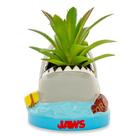 Mini Planter Silver Buffalo JAWS Shark com suculenta artificial