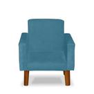 Mini Poltrona Cadeira Infantil Nina De Criança Suede Azul Turquesa
