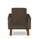Mini Poltrona Cadeira Infantil Nina de Criança Suede marrom Pés Palito