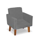 Mini Poltrona Decorativa Infantil Nina Suede Cinza Claro LM Decor