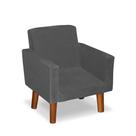 Mini Poltrona Decorativa Infantil Nina Suede Cinza Escuro LM Decor