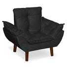 Mini Poltrona Decorativa Infantil Suede Preto LM Decor