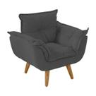 Mini Poltroninha Infantil Opalinha 2 a 6 anos Suede Cinza Madeira de Ouro