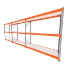 Mini porta pallet 200 kg por nivel inicial +2 continuação com 3 niveis laranja com MDF Branco Mini porta pallet 200 kg por nivel inicial +2 continuação com 3 niveis laranja com MDF Branco