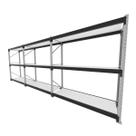 Mini porta pallet 200 kg por nivel inicial +2 continuação com 3 niveis preto com MDF Branco Mini porta pallet 200 kg por nivel inicial +2 continuação com 3 niveis preto com MDF Branco