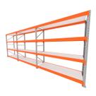 Mini porta pallet 200 kg por nivel inicial +2 continuação com 4 niveis laranja com MDF Branco Mini porta pallet 200 kg por nivel inicial +2 continuação com 4 niveis laranja com MDF Branco