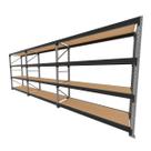 Mini porta pallet 200 kg por nivel inicial +2 continuação com 4 niveis preto com MDF Cru