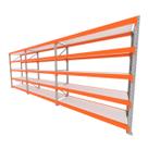 Mini porta pallet 200 kg por nivel inicial +2 continuação com 5 niveis laranja com MDF Branco Mini porta pallet 200 kg por nivel inicial +2 continuação com 5 niveis laranja com MDF Branco