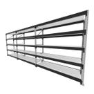 Mini porta pallet 200 kg por nivel inicial +2 continuação com 5 niveis preto com MDF Branco Mini porta pallet 200 kg por nivel inicial +2 continuação com 5 niveis preto com MDF Branco