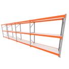 Mini porta pallet 200 kg por nivel inicial +3 continuação com 3 niveis laranja com MDF Branco Mini porta pallet 200 kg por nivel inicial +3 continuação com 3 niveis laranja com MDF Branco