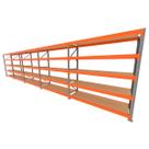 Mini porta pallet 200 kg por nivel inicial +4 continuação com 5 niveis laranja com MDF Cru Mini porta pallet 200 kg por nivel inicial +4 continuação com 5 niveis laranja com MDF Cru