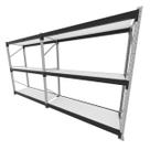 Mini porta pallet 200 kg por nivel inicial + continuação com 3 niveis preto com MDF Branco Mini porta pallet 200 kg por nivel inicial + continuação com 3 niveis preto com MDF Branco