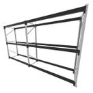 Mini porta pallet 200 kg por nivel inicial + continuação com 3 niveis preto com Sem MDF Mini porta pallet 200 kg por nivel inicial + continuação com 3 niveis preto com Sem MDF