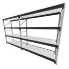 Mini porta pallet 200 kg por nivel inicial + continuação com 4 niveis preto com MDF Branco Mini porta pallet 200 kg por nivel inicial + continuação com 4 niveis preto com MDF Branco