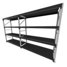 Mini porta pallet 200 kg por nivel inicial + continuação com 4 niveis preto com MDF Preto