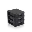 Mini Porta Tudo para Casa Texturizado Gaveteiro Organizador 15x13x14cm com 3 Gavetas