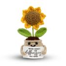 Mini positivo de crochê de girassol Tiny Detalles com cartão
