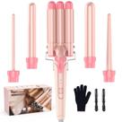 Mini Prancha Modeladora BESTOPE PRO 5 em 1 - Revestimento em Couro Rosa